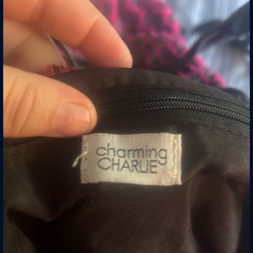 Charming Charlie Black and Pink Tote